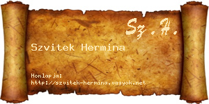 Szvitek Hermina névjegykártya